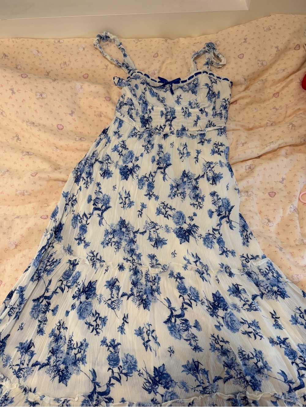 NWOT Inspired Hearts Blue Floral Tie-Strap Sundress - Women's Dress